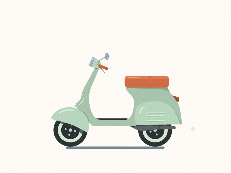 Scooter Vespa 2d adobe aftereffects animation animation 2d colorful creative designer designinspiration digitalart dribbble flat graphicdesign inspiration scooter simplycooldesign vector