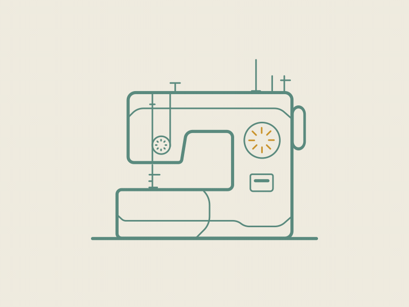 Sewing Machine 2d adobe aftereffets animation creative designer designinpiration digitalart dribbble flat gif graphicdesign icon iconography illustration logo sewing simple vector