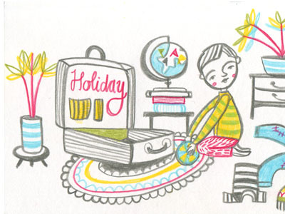 Holiday holiday illustration suitcase travel