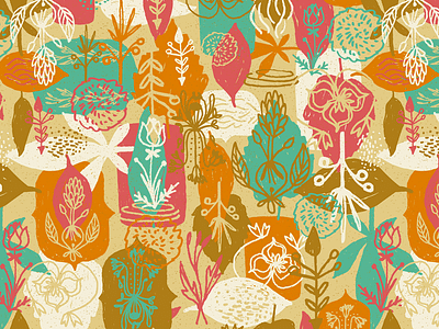 Autumn Folk Pattern autumn floral folk illustration pattern
