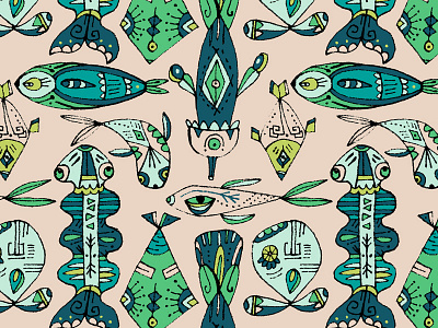 Tribalfish fish illustration pattern