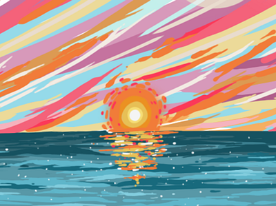 Colorful Sunset art colorful colors design digital drawing digital illustration digital painting drawing illustration scenery sea sunset