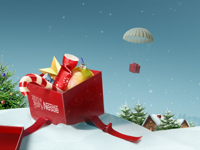Nestle box christmas illustration indestudio nestle new presents year