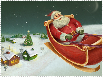 Nestle Santa christmas illustration indestudio nestle santa vintage