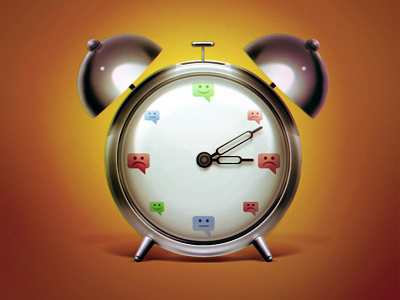 Clock clock icon illustration indestudio smile time