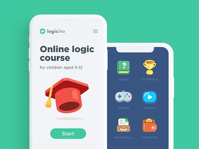 Logiclike games icon kids learn logic math mobile puzzles study