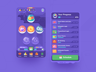 Logic Lab app design flat game game app game art game design game ui icon icons illustration kids knowledge laboratory logic math mobile app mobile ui ux uxui