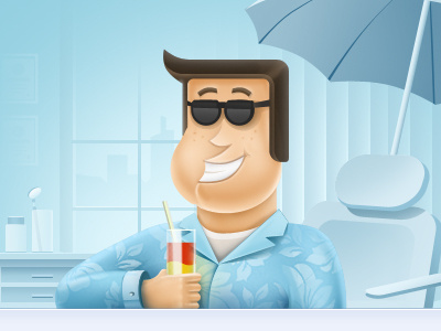 Dentaltourist character dental dentist drink illustration indestudio patient smile