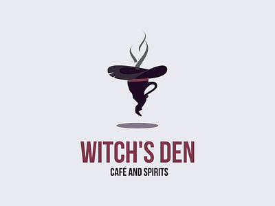 Witch's Den Cafe branding cafe cafe logo design hat illustration logo vector witch