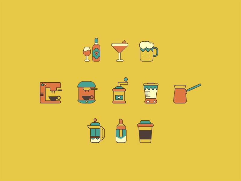 Icon Design animation cafe coffe design icon design icon set icons illustration vector