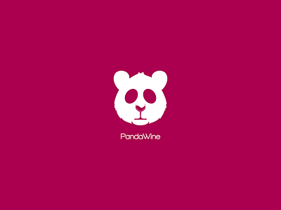 PandaWine animal design illustration logo panda vector wine