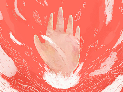 Hope hand hope illustration painting red