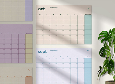 Monthly Wall Planners - A2, A3, A4 mockup mockupbird mockupbirdhouse print design product design stationery