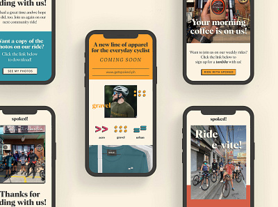 Spoked PH : casual cycling apparel - email designs brand identity branding email design layout mockupbird spokedph