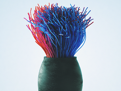 3D Plant Pot abstract architecture colours design future interior plant pot scifi