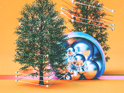Twobble 3d abstract cinema4d gel jelly scifi sphere surreal tree weird wobble