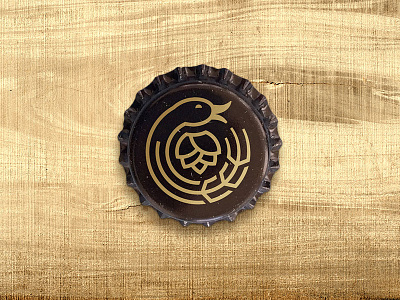 Brewery Logo barley beer bottle cap goose hops logo stripes