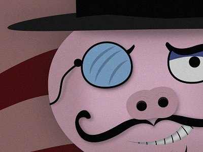 The Pig animal cs6 design evil illustration illustrator monocle moustache pig rich
