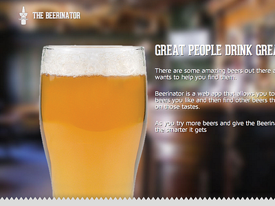 The Beerinator beer illustration logo web app web design web development