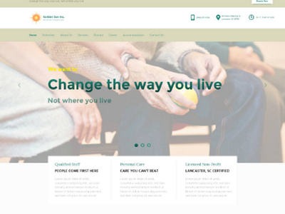 Nonprofit Adult Day Care service adobe xd non profit web design