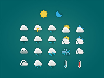 weather icons cloudy icons lightning moon rain sun ui weather wind