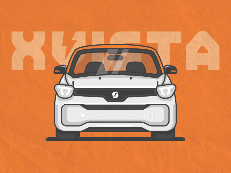 XVISTA XA00 white orange vista sport speed rebound car auto illustration