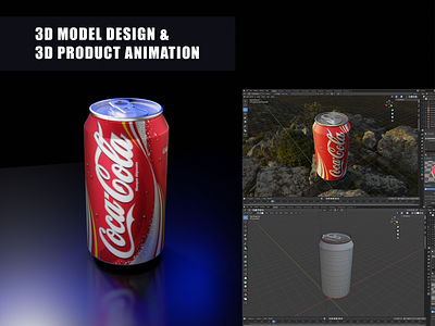 3D Model / 3D Product Animation of Coca Cola Soda Can