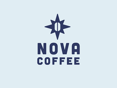 Nova Coffee bean coffee logo star