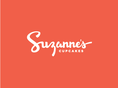 Suzanne's Cupcakes bakery branding cupcakes logo script