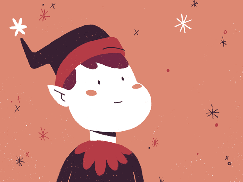 Elf character chirstmas elf pink red texture