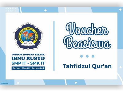 Tahfidzul Qur'an Schoolarship Voucher blue flyer graphic design