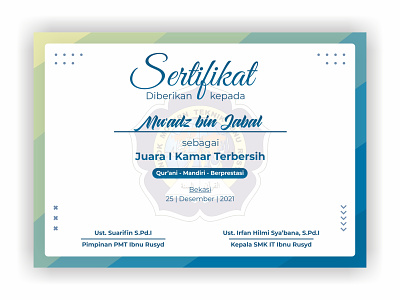 Award Certificate #1 blue certificate design graphic design