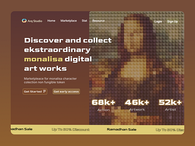 Monalisa Digital Art Landing Page