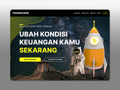 TANAMUANG - Finance Online Course Landing Page astronot bitcoin course crypto design finance landing page landingpage space ui web website