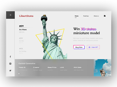 NFT 3D Statue Web Landing Page