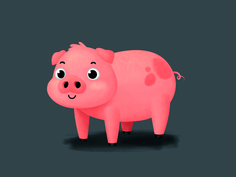 Cute Pig ♥ after effects animation character cut out cute gif loop motion pig