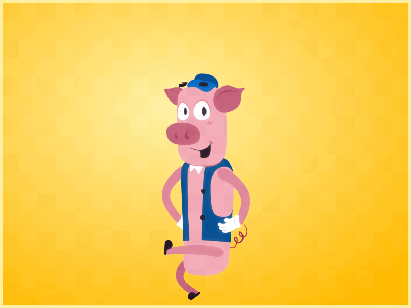 Pig's Dance 2d animation character gif
