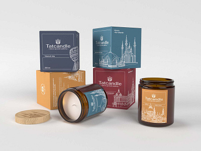 Logo and packaging for Tatcandle souvenir candles