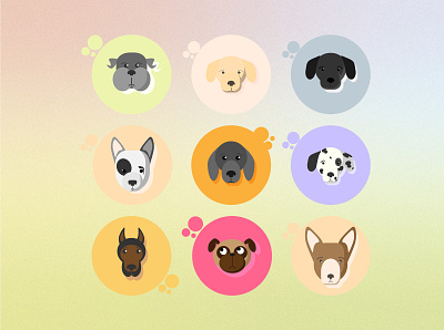 Dogs flat icons graphic design icon illustration illustrator vector