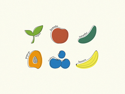Fruits & veggies illustration