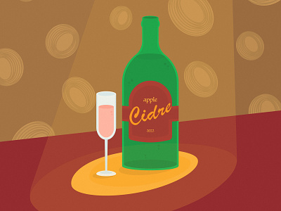 Cheers! bottle christmas cider digital art digital design digital illustration graphic design illustration illustrator new year poster vector art vector illustration