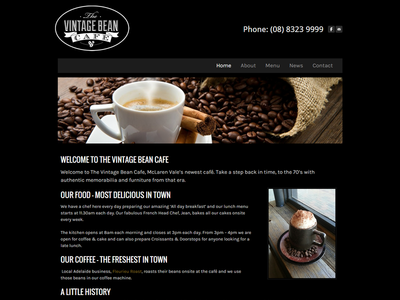 The Vintage Bean Cafe graphic design web design website development