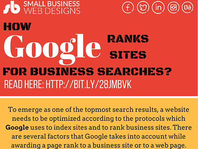 How Google Ranks Sites For Business Related Searches? content google graphic design infographic seo website design