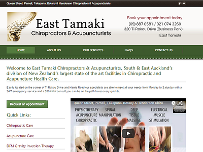 East Tamaki Chiropractor Web Design web design auckland web developer auckland