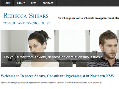 Rebecca Shears Psychologist NSW design sydney web