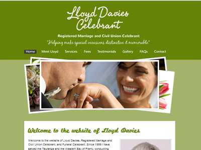 Lloyd Davies website celebrant perth web design web development