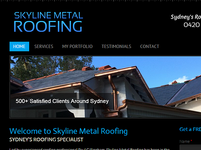 Skyline Metal Roofing australia roofing services skyline metal sydney web design web design services web development