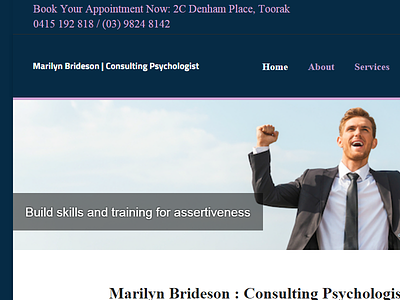 Marilyn Brideson Consulting Psychologist australia business website consulting psychologist small business sme web design web development