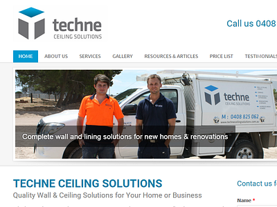 Techne Ceiling Solutions adelaide australia business website small business sme techne ceiling solutions web design web development