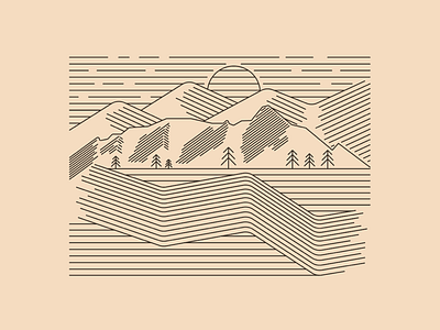 Boulder Flatirons boulder colorado illustration line art lines mountains